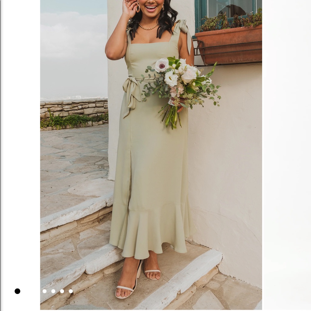 Show Me Your Mumu Claire Midi Dress Moss Green Crisp